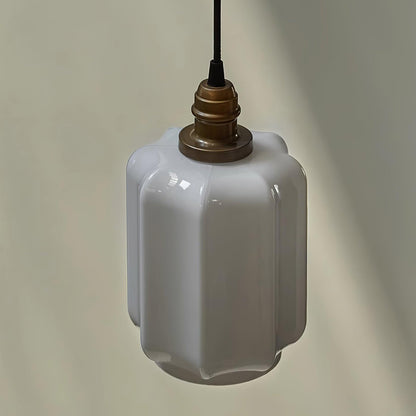 Glass Globe Hanging Light with Adjustable Cord White Brass Ceiling Fixture for Bedroom Dining Room Kitchen Island Brass Finish 6 Inch Pendan