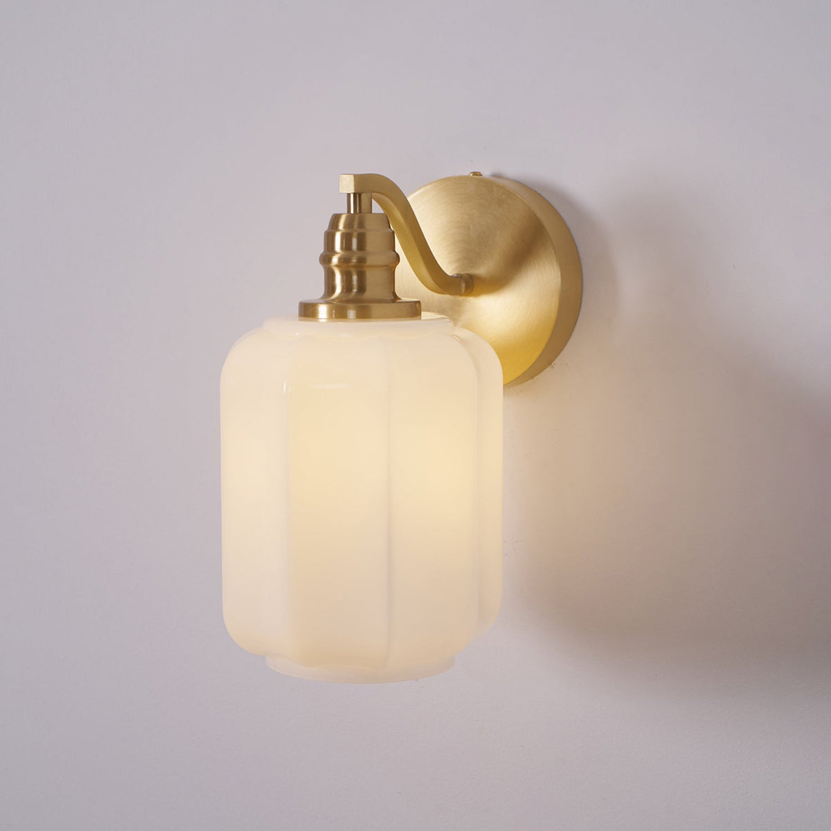 Indoor Sconce Light with Milky Shade and Antique Metal Frame for Hallway Bedroom Living Room Entryway Ambient Glow Fixture 9.8 in Tall
