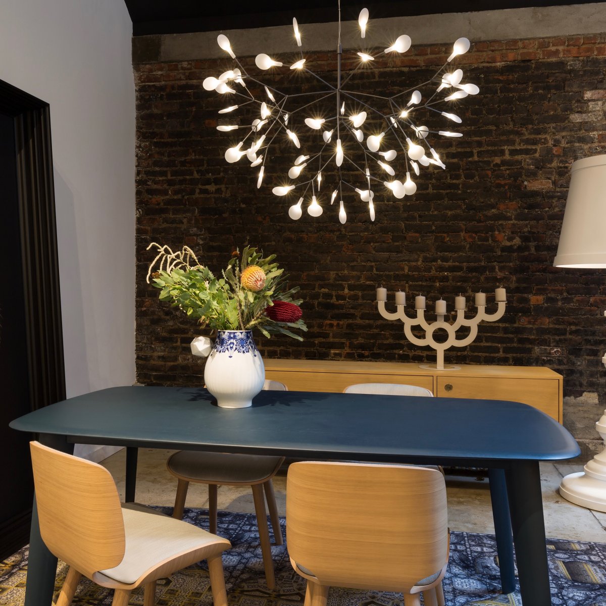 Organic Branch LED Ceiling Light White Metal Acrylic Fixture for Dining Room High Ceilings Modern Statement Chandelier Dimmable Adjustable S