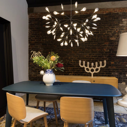 Organic Branch LED Ceiling Light White Metal Acrylic Fixture for Dining Room High Ceilings Modern Statement Chandelier Dimmable Adjustable S
