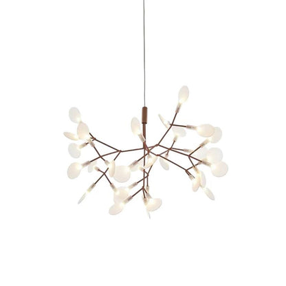Organic Branch LED Ceiling Light White Metal Acrylic Fixture for Dining Room High Ceilings Modern Statement Chandelier Dimmable Adjustable S