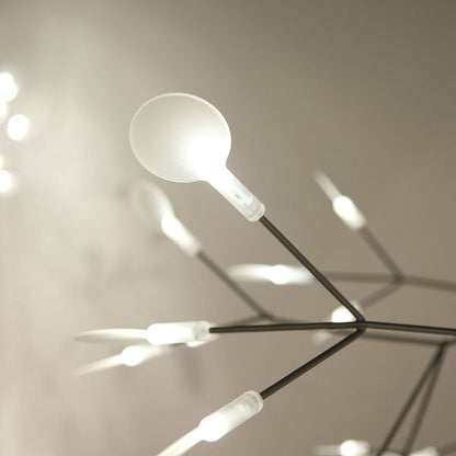 Organic Branch LED Ceiling Light White Metal Acrylic Fixture for Dining Room High Ceilings Modern Statement Chandelier Dimmable Adjustable S