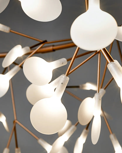Organic Branch LED Ceiling Light White Metal Acrylic Fixture for Dining Room High Ceilings Modern Statement Chandelier Dimmable Adjustable S