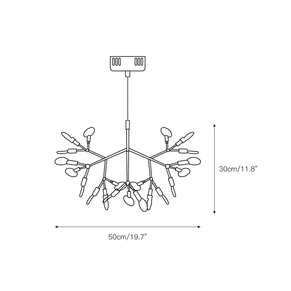 Organic Branch LED Ceiling Light White Metal Acrylic Fixture for Dining Room High Ceilings Modern Statement Chandelier Dimmable Adjustable S