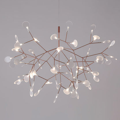 Organic Branch LED Ceiling Light White Metal Acrylic Fixture for Dining Room High Ceilings Modern Statement Chandelier Dimmable Adjustable S