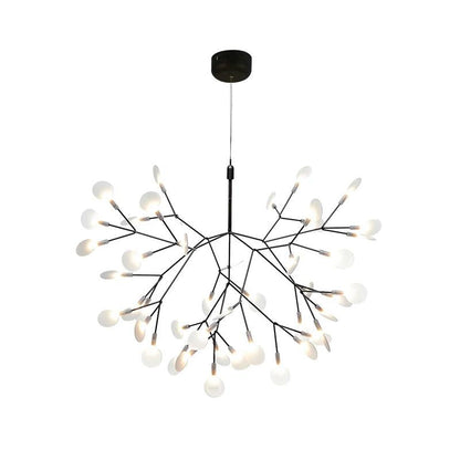 Organic Branch LED Ceiling Light White Metal Acrylic Fixture for Dining Room High Ceilings Modern Statement Chandelier Dimmable Adjustable S
