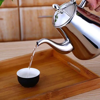 Stovetop Tea Kettle with Integrated Filter – Stainless Steel Water Boiler for Induction Gas Electric Ceramic Cooktops Coffee Pot