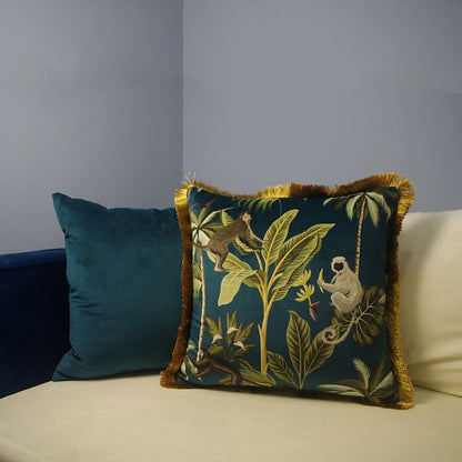 JUNGLELIVA – Retro Jungle Animal Cushion Cover for Sofa Decor