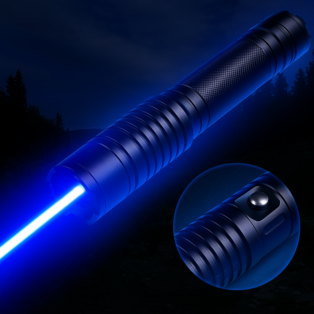 High-Efficiency Laser Torch | Rechargeable Flashlight with 5000m Range | Durable Aluminum for Outdoor Adventures