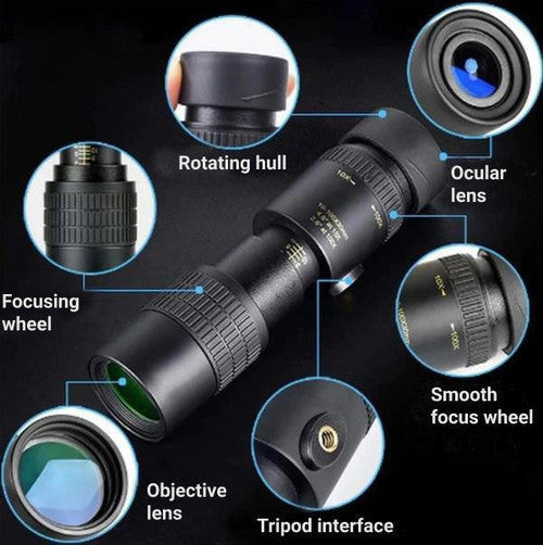 High-Power Monocular Telescope with Night Vision & Autofocus | Ideal Monocular for Bird Watching