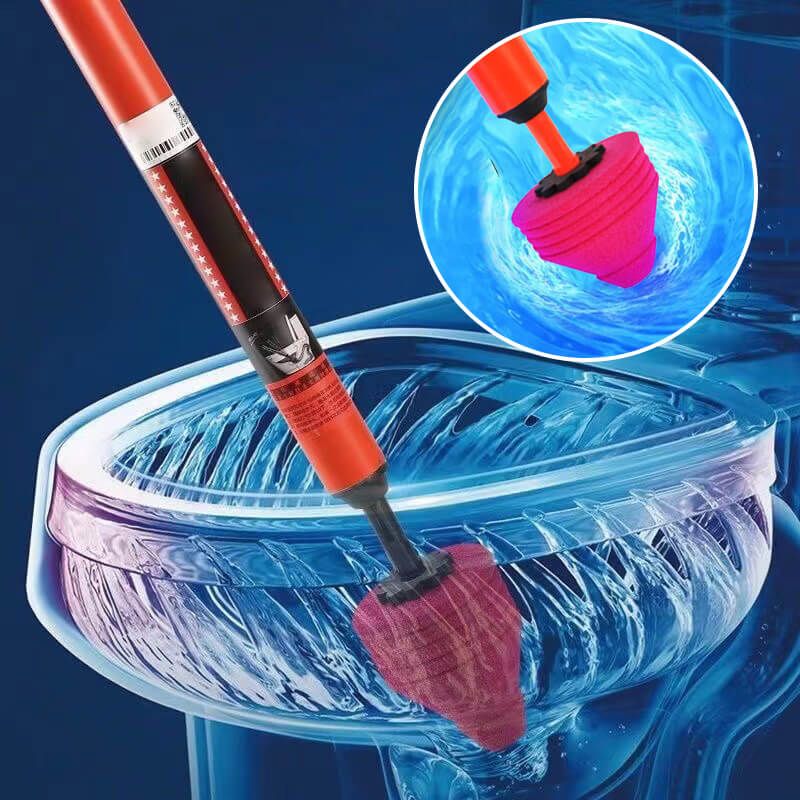 Air-Powered Drain Blaster for Clogged Toilets – ABS Construction Ergonomic Handle Mess-Free Unclogging Tool 0-8 PSI Pressure System