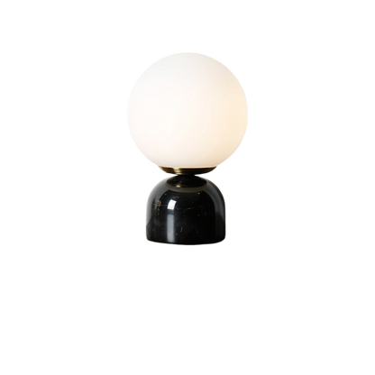 Minimalist Globe Accent Lamp with Natural Stone Base – Frosted Sphere Design for Nightstands, Side Tables & Console Styling – Soft Glow Illu