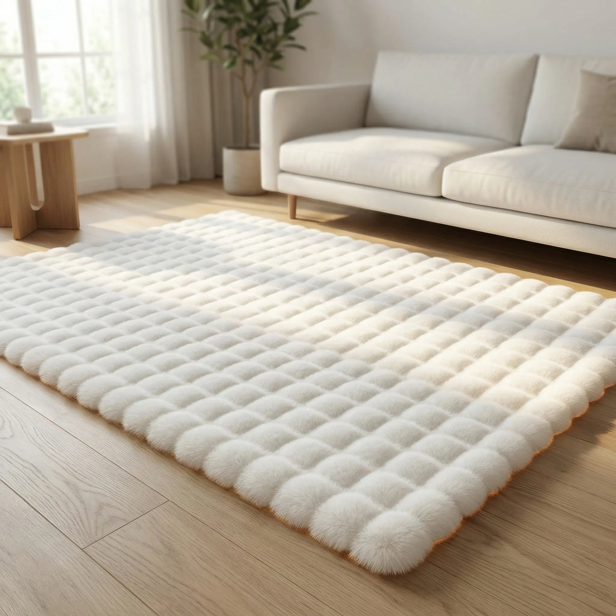 Plush Shag Area Rug with Cloud Texture Pattern for Living Room, Bedroom & Play Space – Ultra-Soft Cushioned Foam Backing, Non-Slip Grip