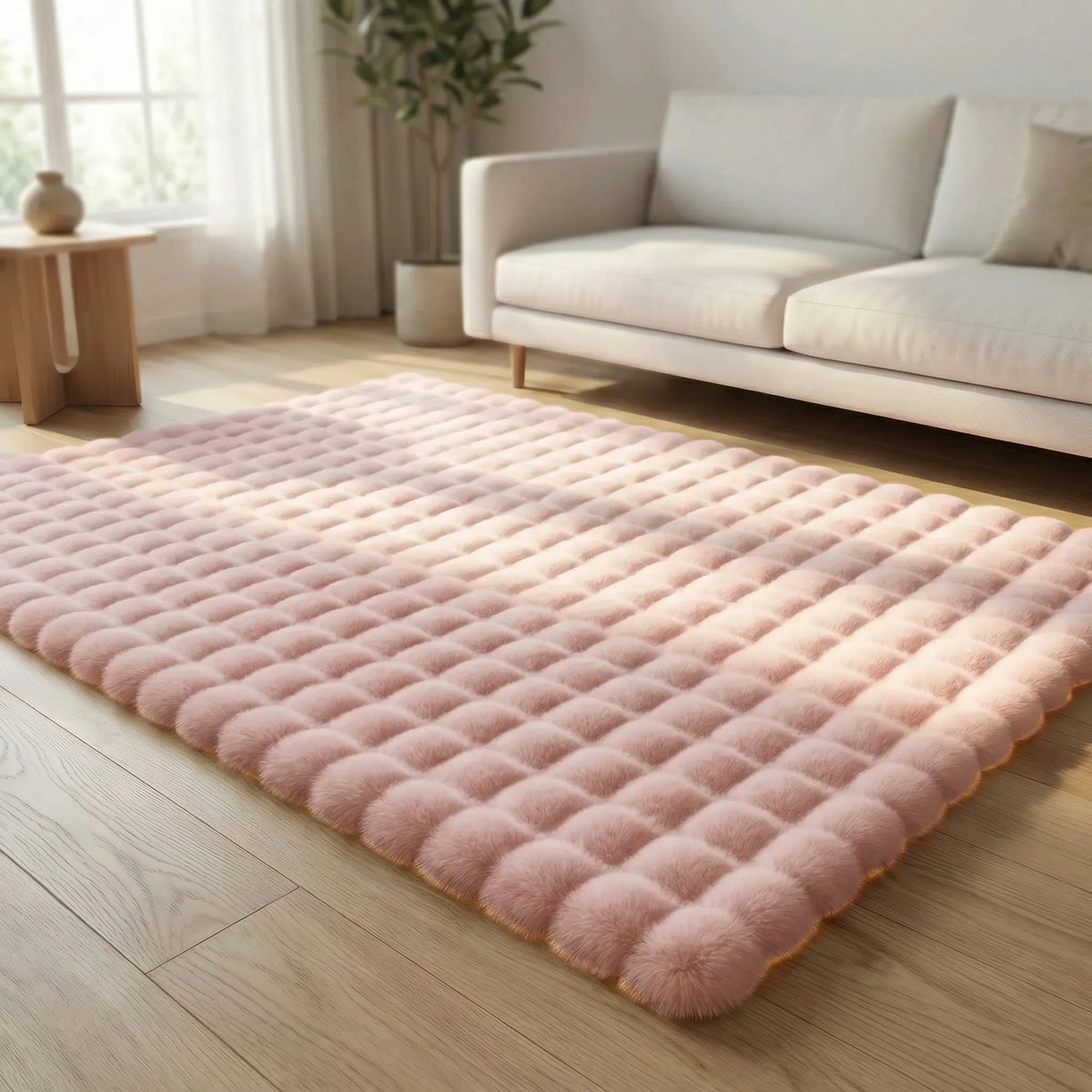 Plush Shag Area Rug with Cloud Texture Pattern for Living Room, Bedroom & Play Space – Ultra-Soft Cushioned Foam Backing, Non-Slip Grip