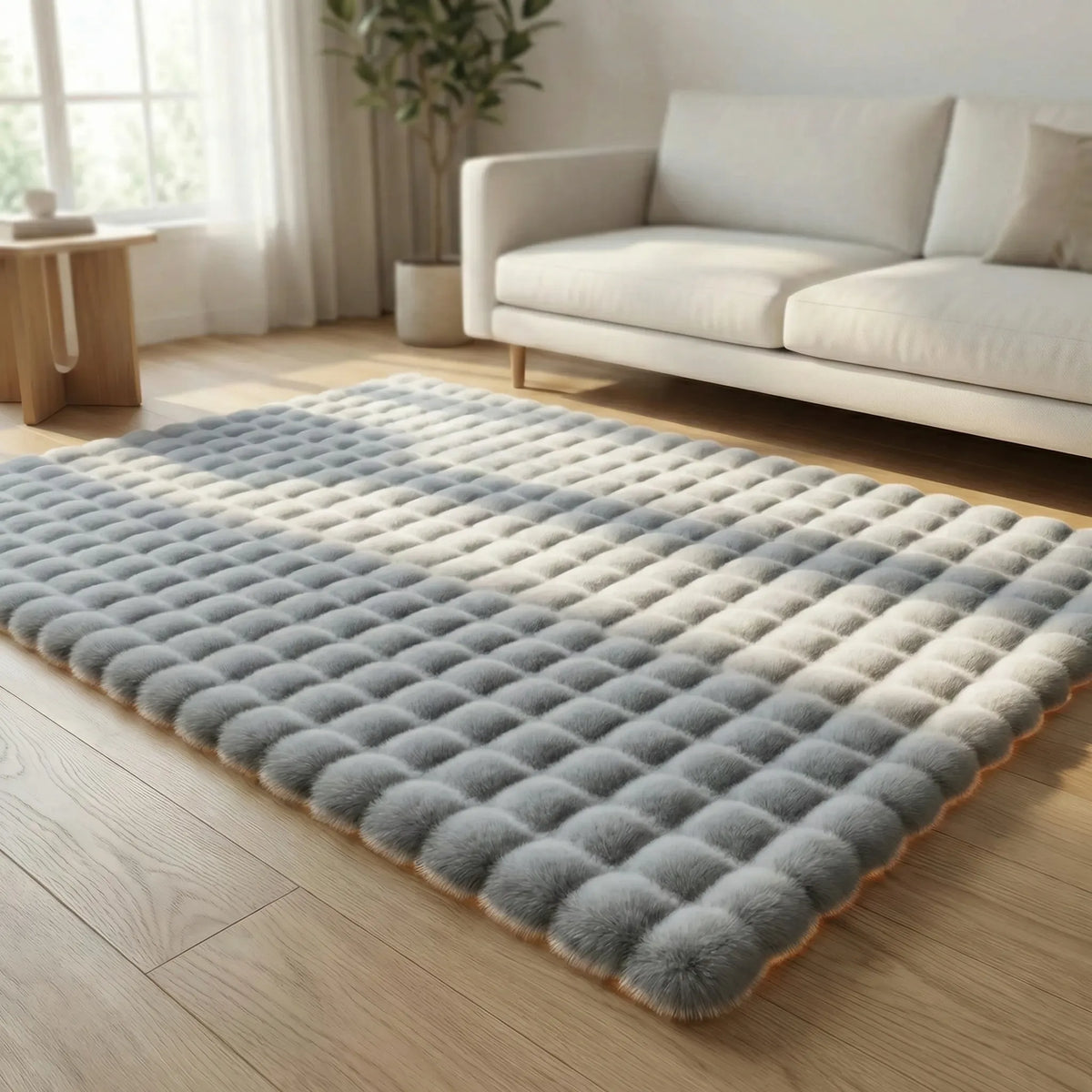 Plush Shag Area Rug with Cloud Texture Pattern for Living Room, Bedroom & Play Space – Ultra-Soft Cushioned Foam Backing, Non-Slip Grip