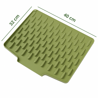 Silicone Dish Drying Mat – Heat-Resistant Kitchen Countertop Protector for Dishes & Cookware, Non-Slip Draining Pad, Dishwasher Safe