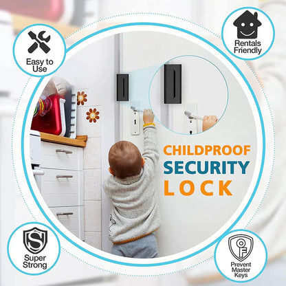Home Security | Door Lock Latch with Easy Installation | Durable Aluminum Alloy for Enhanced Child Safety