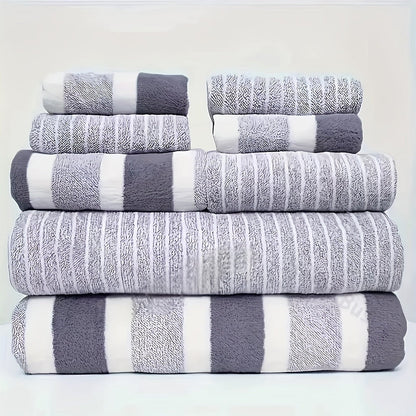 Coral Fleece Towel Set 8-Piece Quick-Dry Lightweight for Shower Bath Gym Travel Home Bathroom Neutral Tones 9.9 oz/sq ft Microfiber