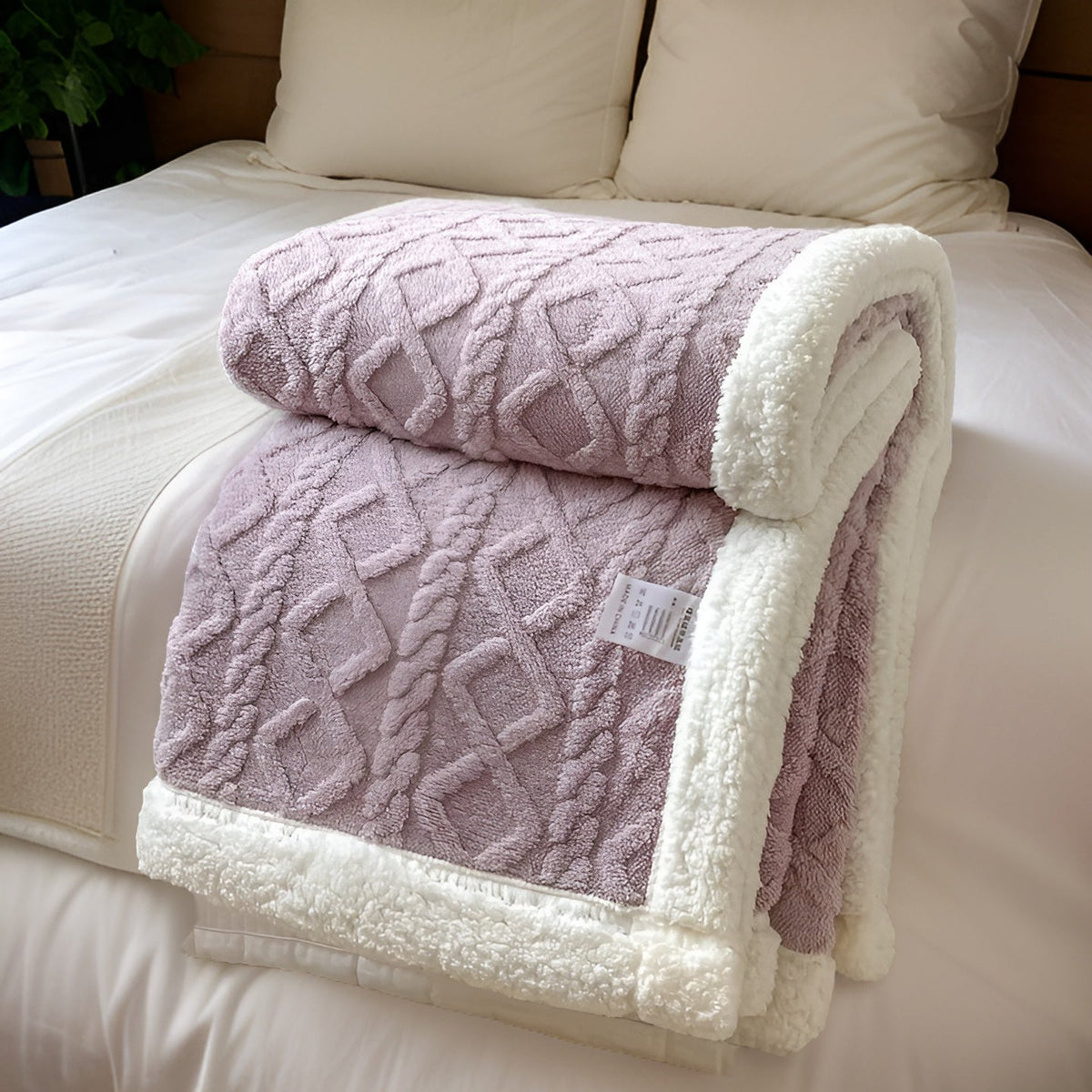 Reversible Sherpa Throw Blanket 59×79 Inches Soft Polyester for Couch Bed Chair Gray White Lightweight Winter Warmth Layer Bedroom Living Ro