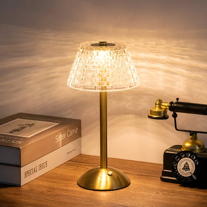 Rechargeable Touch Lamp 6 in Glass Shade Cordless Bedside Nightstand Light with Dimmer 3 Light Modes Portable Ambient Lighting for Bedroom L