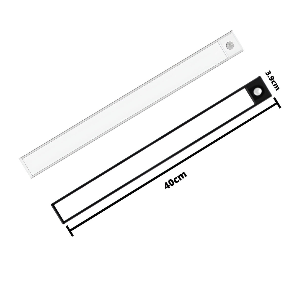 Motion Sensor Under Cabinet LED Light Bar Rechargeable Wireless for Kitchen Closet Wardrobe USB-C Aluminum White 12-16 Inch Slim Profile