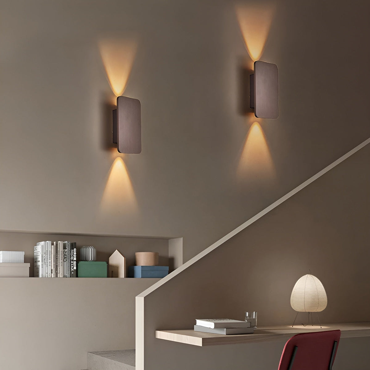 Rectangular Aluminum Sconce 6W Bidirectional Indoor Accent Light for Hallways Bedrooms Living Rooms