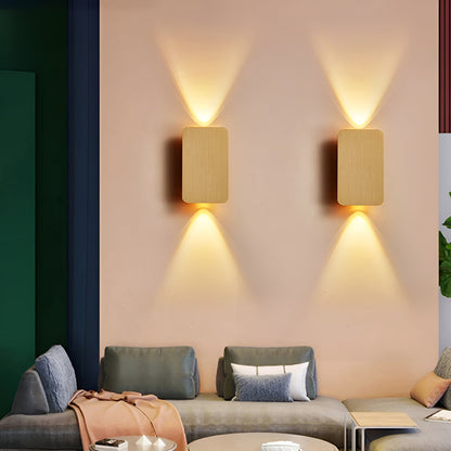 Rectangular Aluminum Sconce 6W Bidirectional Indoor Accent Light for Hallways Bedrooms Living Rooms