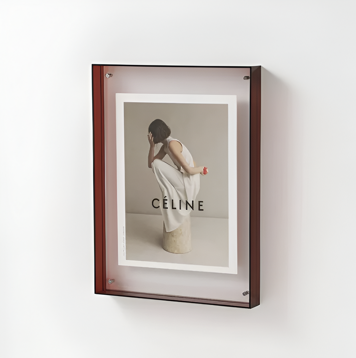 Clear Acrylic Photo Frame Stand – Frameless Floating Picture Holder for Desk & Wall Display – Modern Minimalist Design for Prints