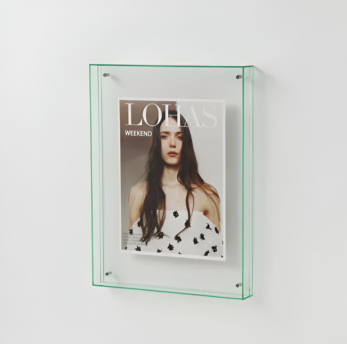 Clear Acrylic Photo Frame Stand – Frameless Floating Picture Holder for Desk & Wall Display – Modern Minimalist Design for Prints