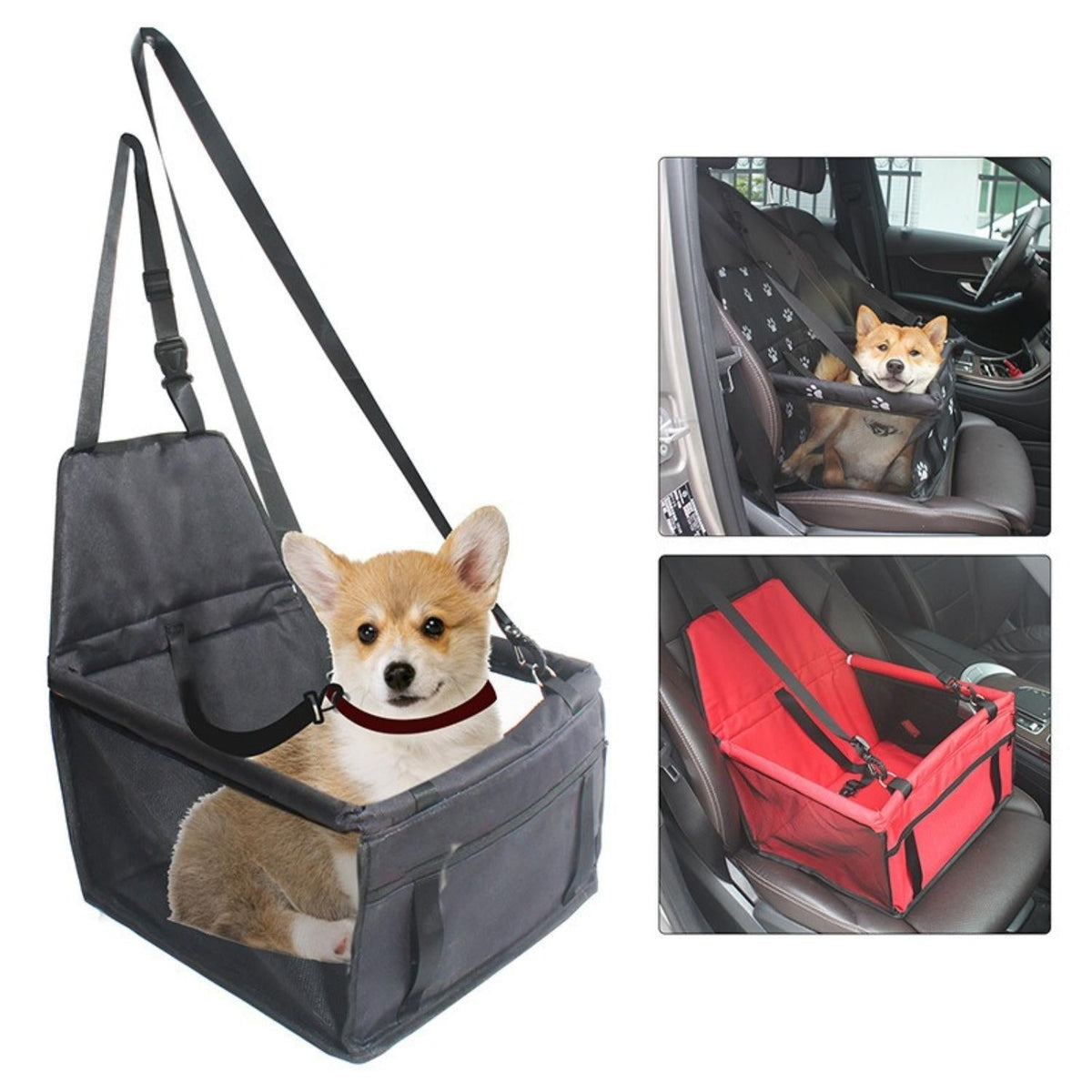 AutoPaw | Elevated Dog Car Seat with Waterproof Fabric & Anti-Slip Base | Safe Travel Solution for Dogs