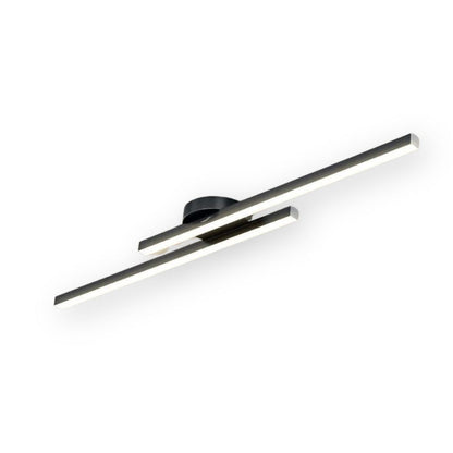 Flush Mount LED Overhead Light | Black Aluminum Linear Low-Profile Fixture for Bedrooms, Entryways & Compact Spaces | Modern Minimalist Desi