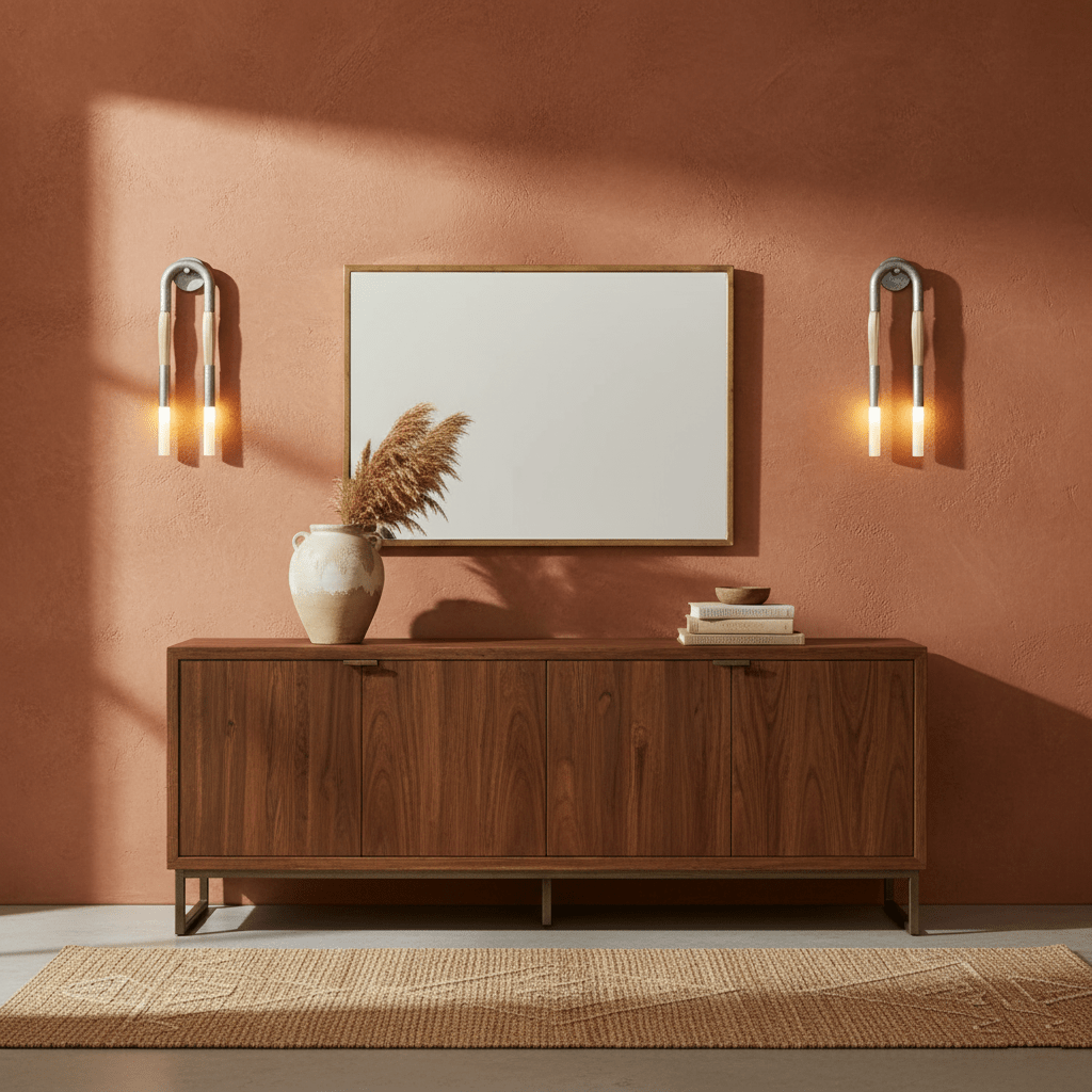 Metal Sconce Light 26 in with Flowing Fiber Design for Bedroom Living Room Hallway Ambient Lighting Decorative Accent Fixture Modern Home De