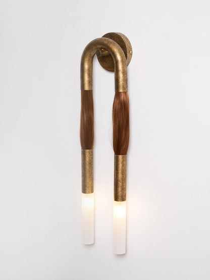 Metal Sconce Light 26 in with Flowing Fiber Design for Bedroom Living Room Hallway Ambient Lighting Decorative Accent Fixture Modern Home De