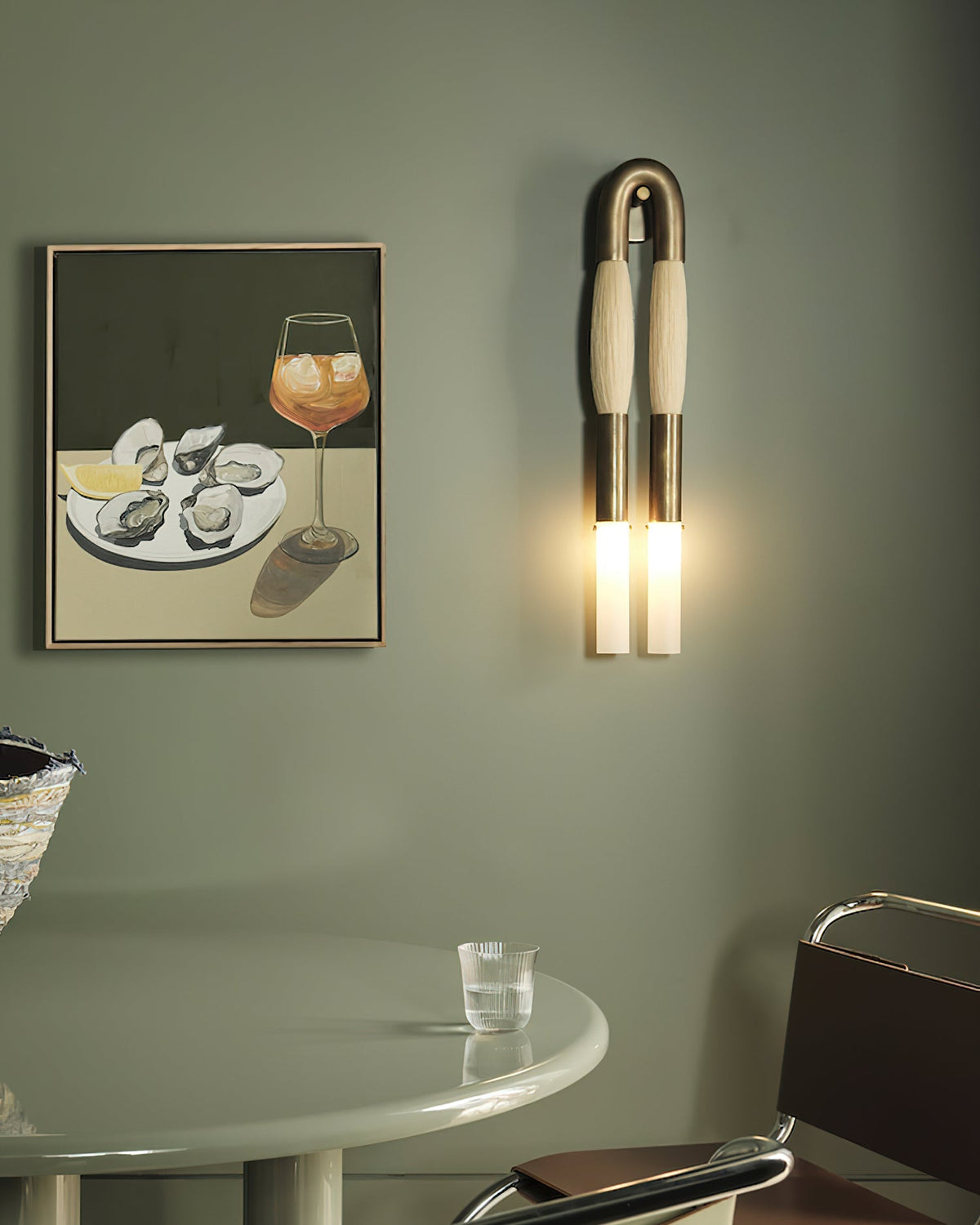 Metal Sconce Light 26 in with Flowing Fiber Design for Bedroom Living Room Hallway Ambient Lighting Decorative Accent Fixture Modern Home De