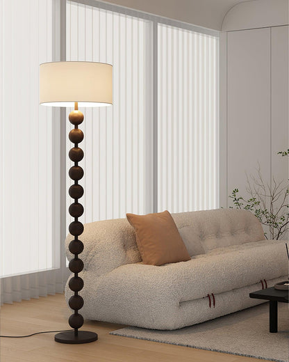 Tall Standing Lamp with White Shade 63 Inches Natural Wood Base Dimmable Accent Light for Bedroom Living Room Corner Reading Nook Modern Dec