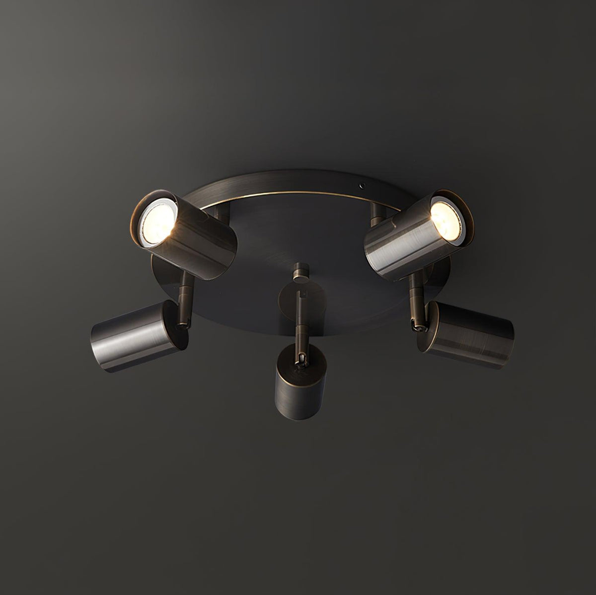 Rotatable Track Light for Kitchen Ceilings Multi-Head Metal Spotlight Fixture for Closets Directional Task Lighting Brass or Black
