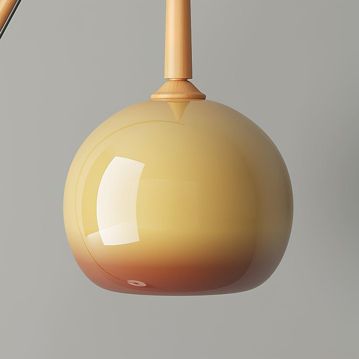 Arc Floor Lamp with Orange Glass Shade and Marble Base 66 in Tall for Living Room Bedroom Reading Corner Ambient Lighting Decor Side Lamp