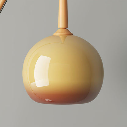 Arc Floor Lamp with Orange Glass Shade and Marble Base 66 in Tall for Living Room Bedroom Reading Corner Ambient Lighting Decor Side Lamp