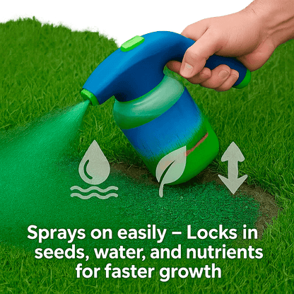 Spray-On Grass Seed Kit with Hose Attachment for Fast Lawn Coverage | Green-Up Formula for Bare Spots, High-Traffic Zones & Pet Damage