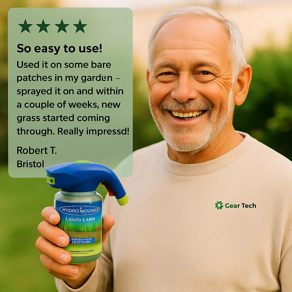 Spray-On Grass Seed Kit with Hose Attachment for Fast Lawn Coverage | Green-Up Formula for Bare Spots, High-Traffic Zones & Pet Damage
