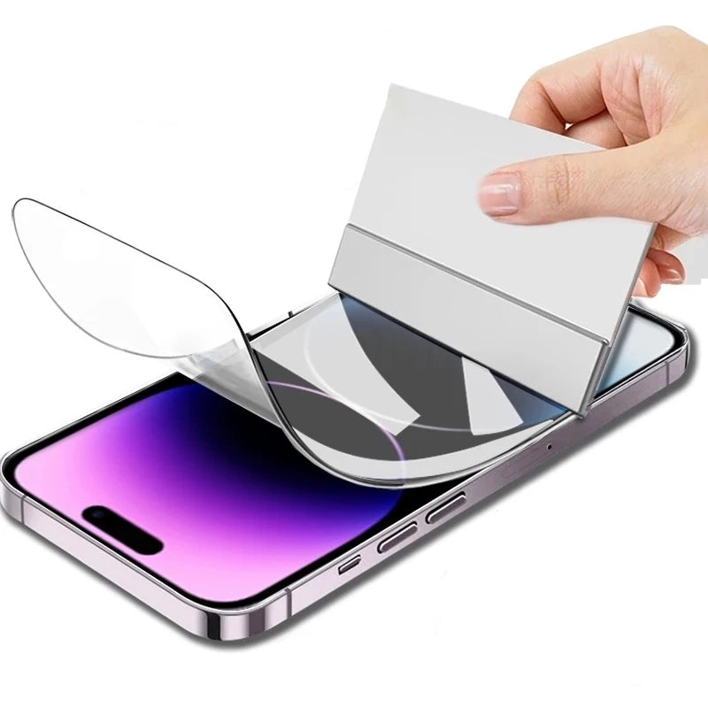 iPhone Screen Protector Hydrogel Film Edge-to-Edge Clear Protection for iPhone 7-17 Pro Max All Models Face ID Compatible