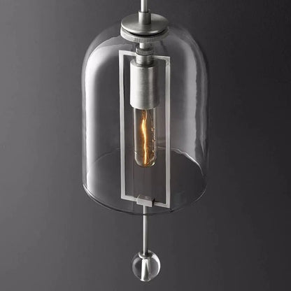 Modern Glass Globe Wall Light with Geometric Frame – Vintage Brass, Bronze & Satin Nickel – 23 or 29 Inch Height – Sculptural Sconce for