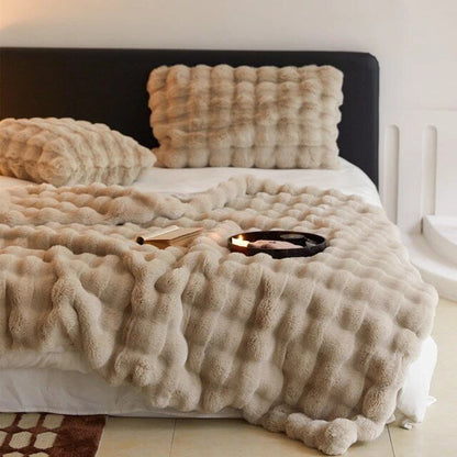 Plush Faux Fur Throw Blanket with Silky Soft Texture for Couch, Bed & Living Room Decor in Multiple Colors