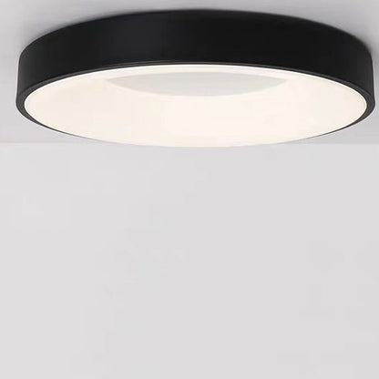 Round Flush Mount LED Fixture Iron Acrylic Low Profile for Bedroom Hallway Living Room Kitchen Dining Room Modern Minimalist Slim Design