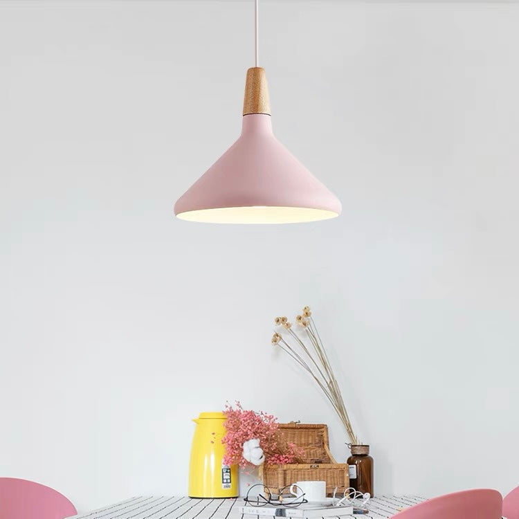 Hanging Ceiling Light Fixture Wire-Suspended E27 Socket Natural Wood Accent Modern Minimalist Style for Kitchen Island Dining Table Living R