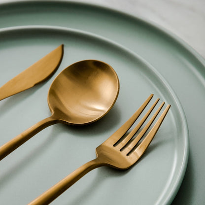 Stainless Steel Flatware Set – Matte Finish 5-Piece Place Settings for Everyday & Formal Dining