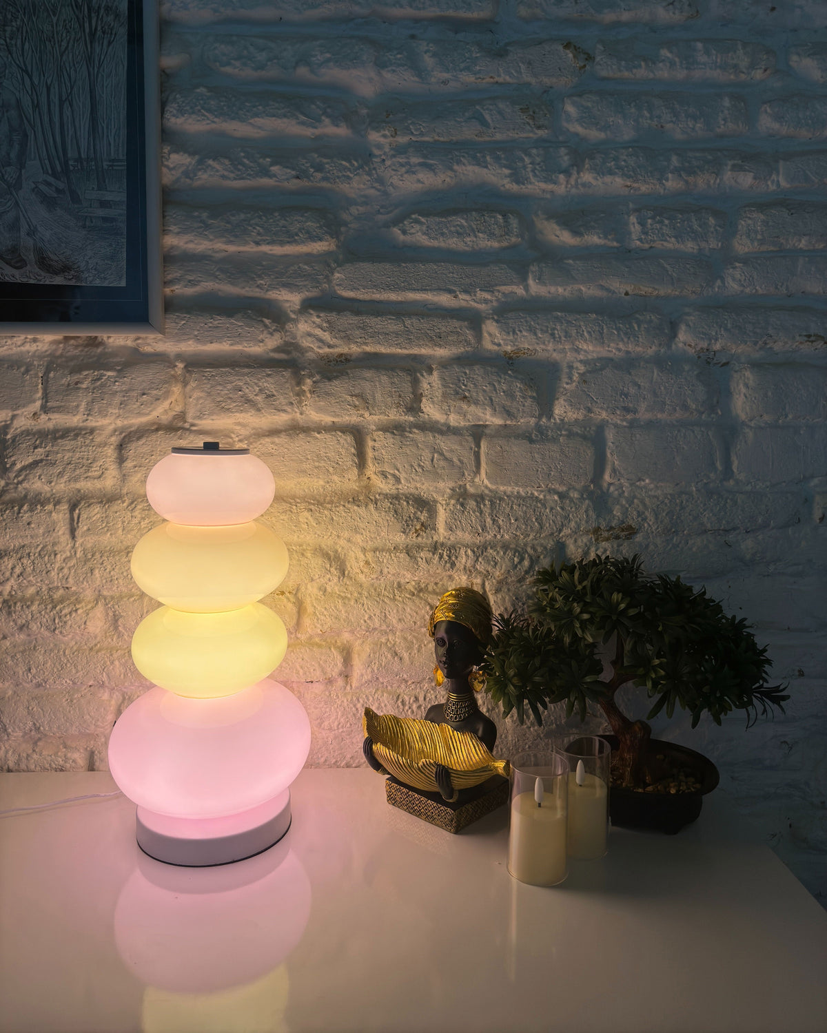 Translucent Acrylic Tower Light 63 Inches Tall Modern Statement Piece for Bedrooms Lounges Hallways Offices