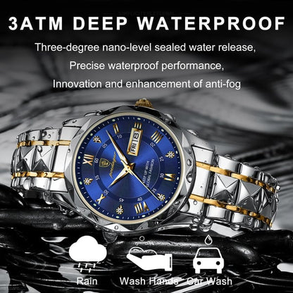 Premium Men's Quartz Watch, Stainless Steel Case