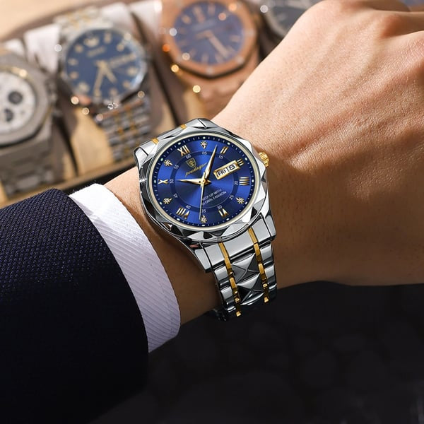 Premium Men's Water Resistant Watch with Glow Dial