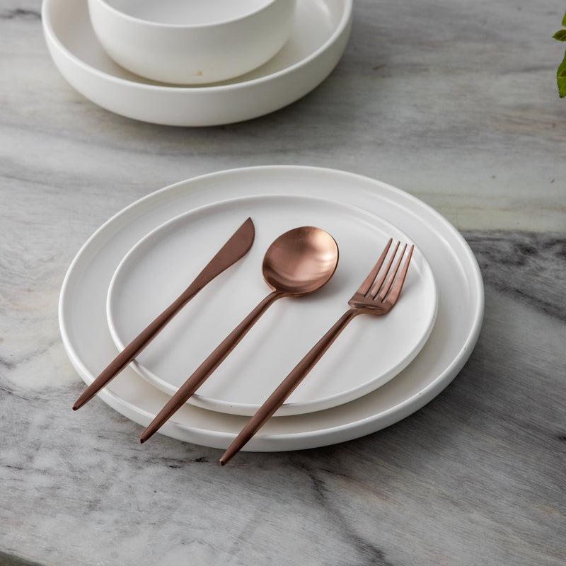 Stainless Steel Flatware Set – Matte Finish 5-Piece Place Settings for Everyday & Formal Dining